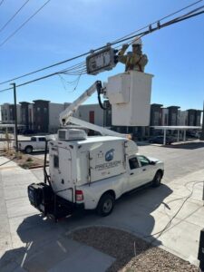 bucket truck at work
